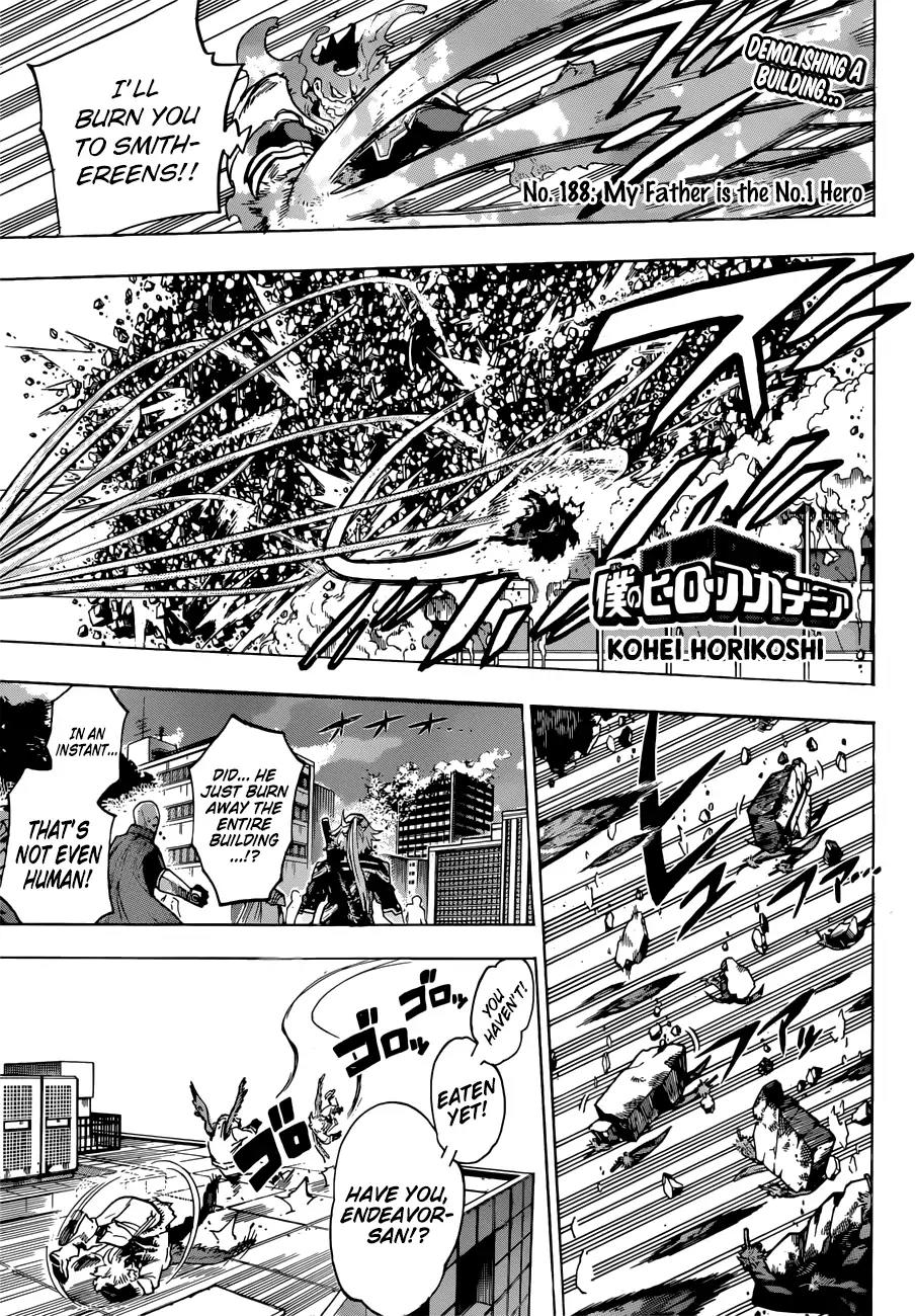 Boku no Hero Academia Chapter 188 page 1 - Chapter 188: My father is the No.1 Hero