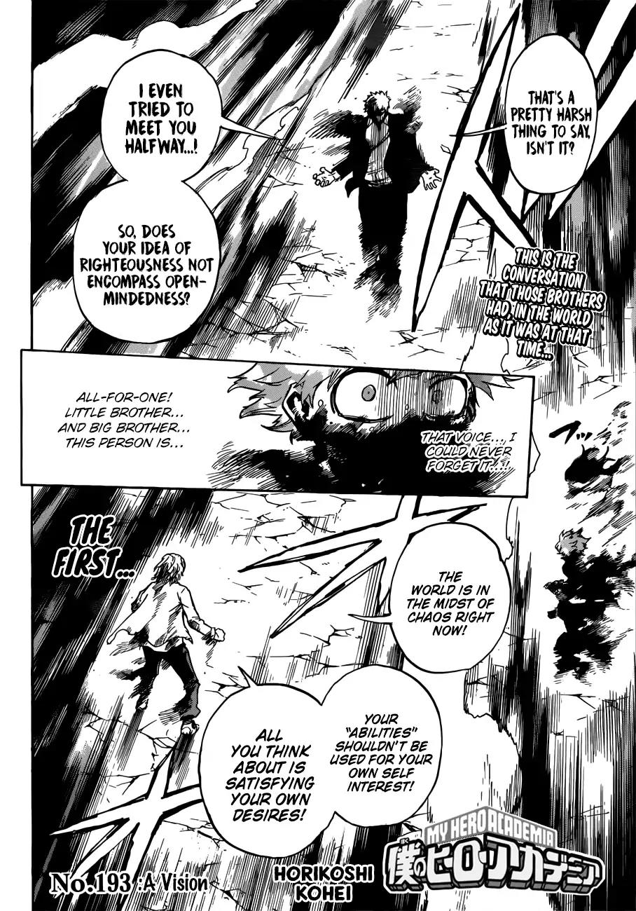 Boku no Hero Academia Chapter 193 page 3 - Chapter 193: A Vision