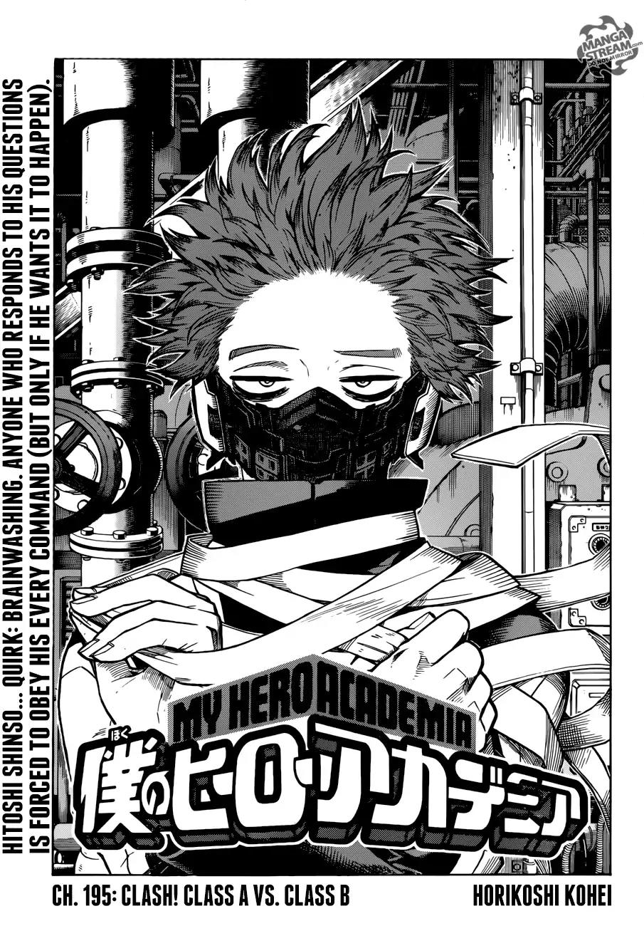 Boku no Hero Academia Chapter 195 page 1 - Chapter 195: Clash! Class A vs. Class B
