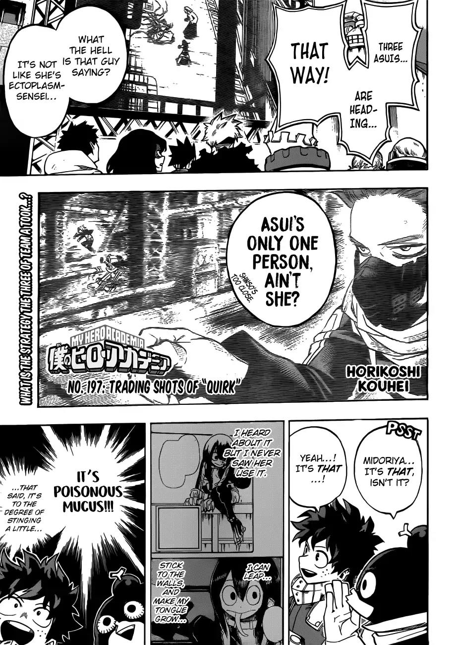 Boku no Hero Academia Chapter 197 page 1 - Chapter 197: Trading Shots of "Quirk"
