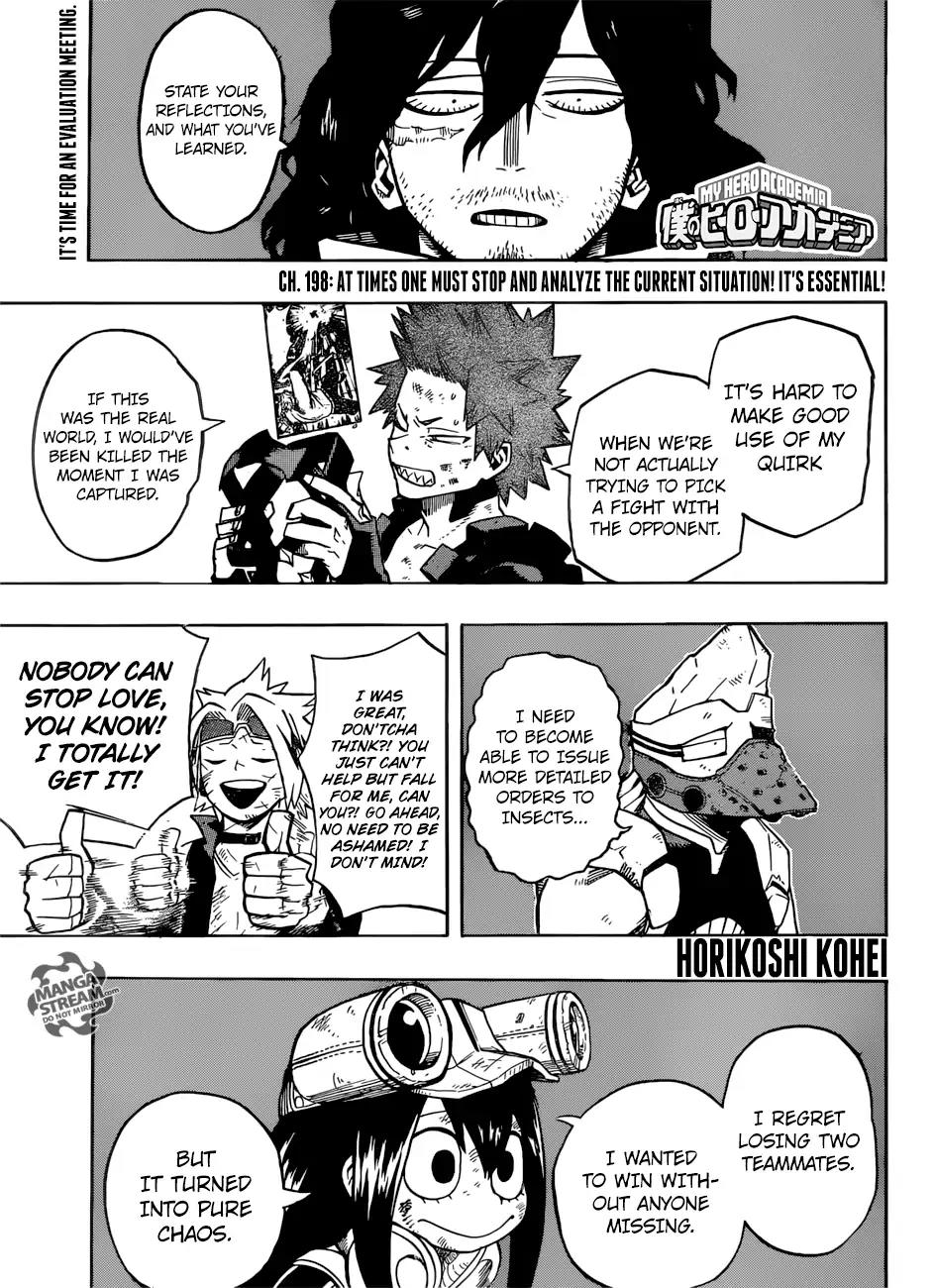 Boku no Hero Academia Chapter 198 page 1 - Chapter 198: At times one must stop and analyze the current situation! It's essential!