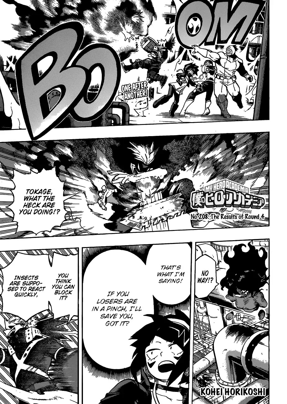 Boku no Hero Academia Chapter 208 page 1 - Chapter 208: The Results of Round 4