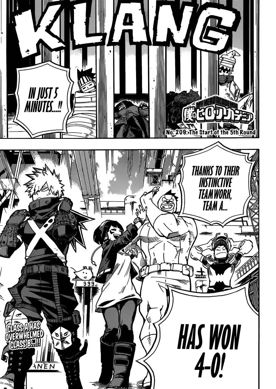 Boku no Hero Academia Chapter 209 page 1 - Chapter 209: The Start of the 5th Round