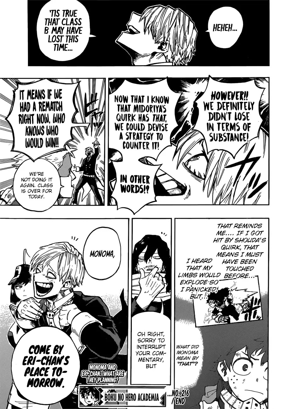 Boku no Hero Academia Chapter 216 page 14 - Chapter 216: Final Results! Class A Versus Class B