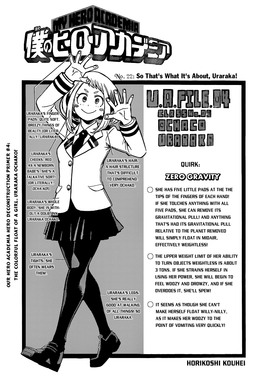 Boku no Hero Academia Chapter 22 page 4 - Chapter 22: So That's What It's About, Uraraka!
