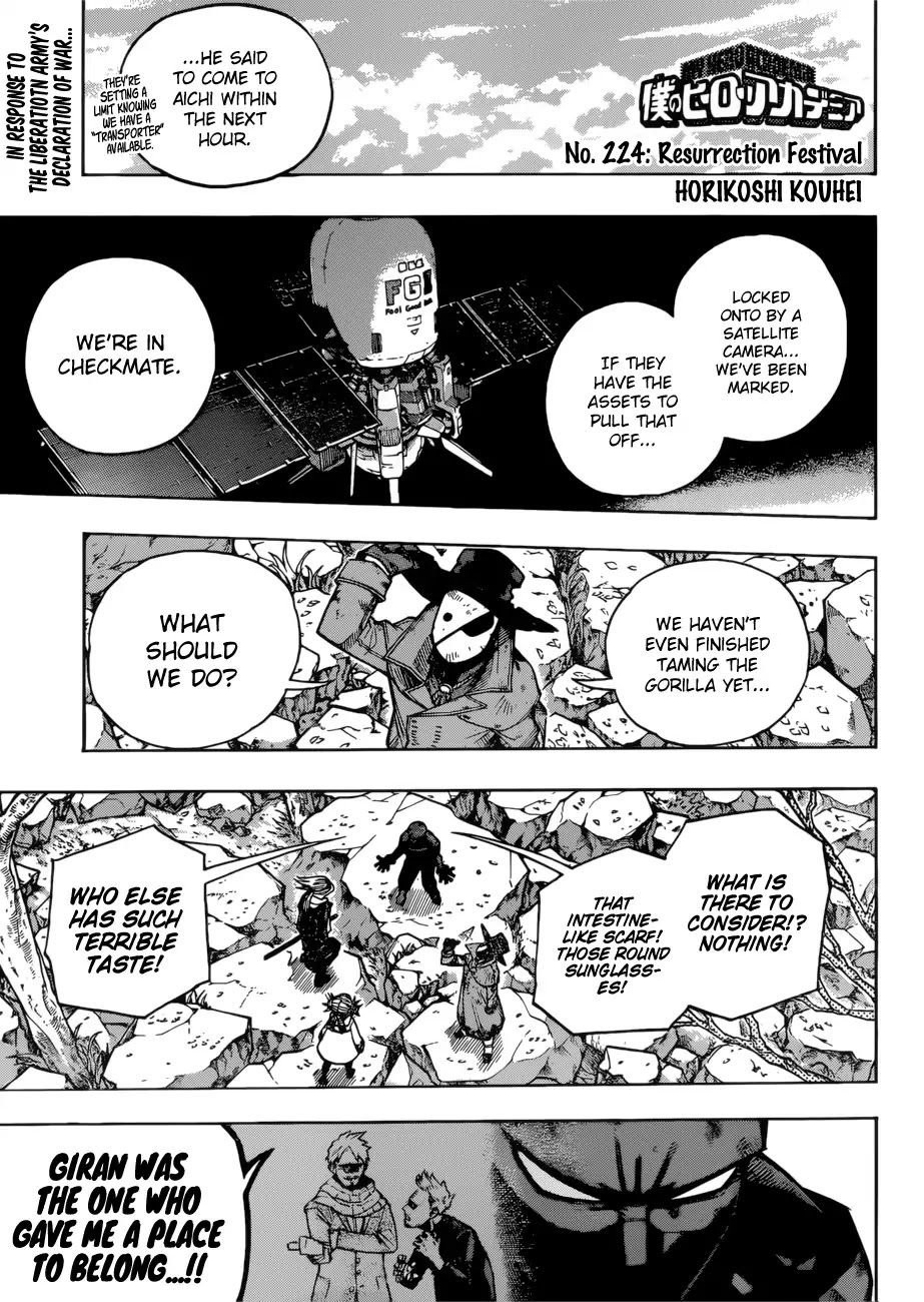 Boku no Hero Academia Chapter 224 page 1 - Chapter 224: Resurrection Festival