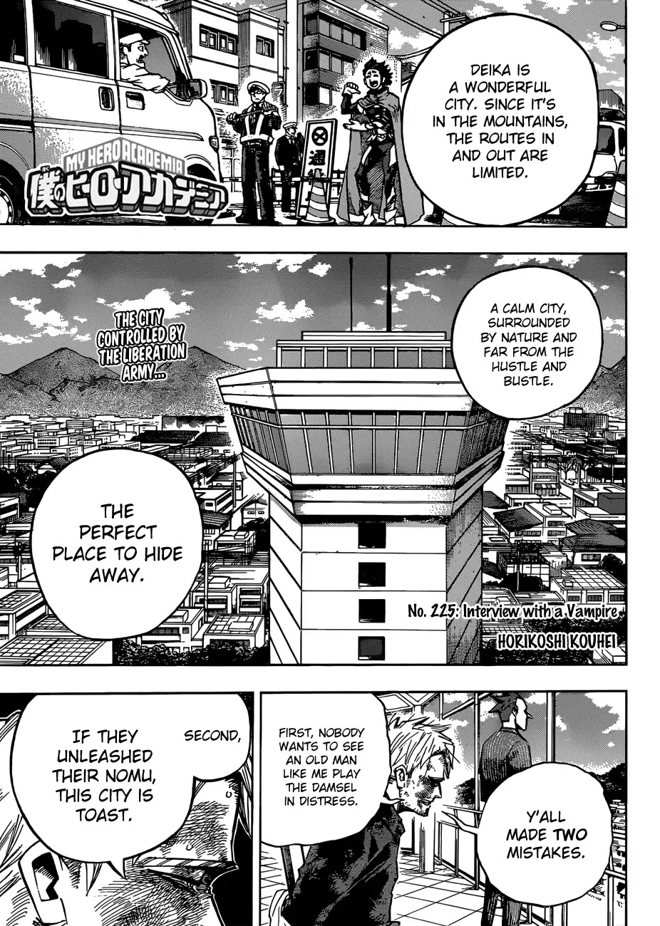 Boku no Hero Academia Chapter 225 page 1 - Chapter 225: Interview with a Vampire