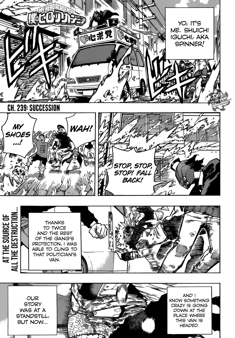 Boku no Hero Academia Chapter 239 page 1 - Chapter 239: Succession