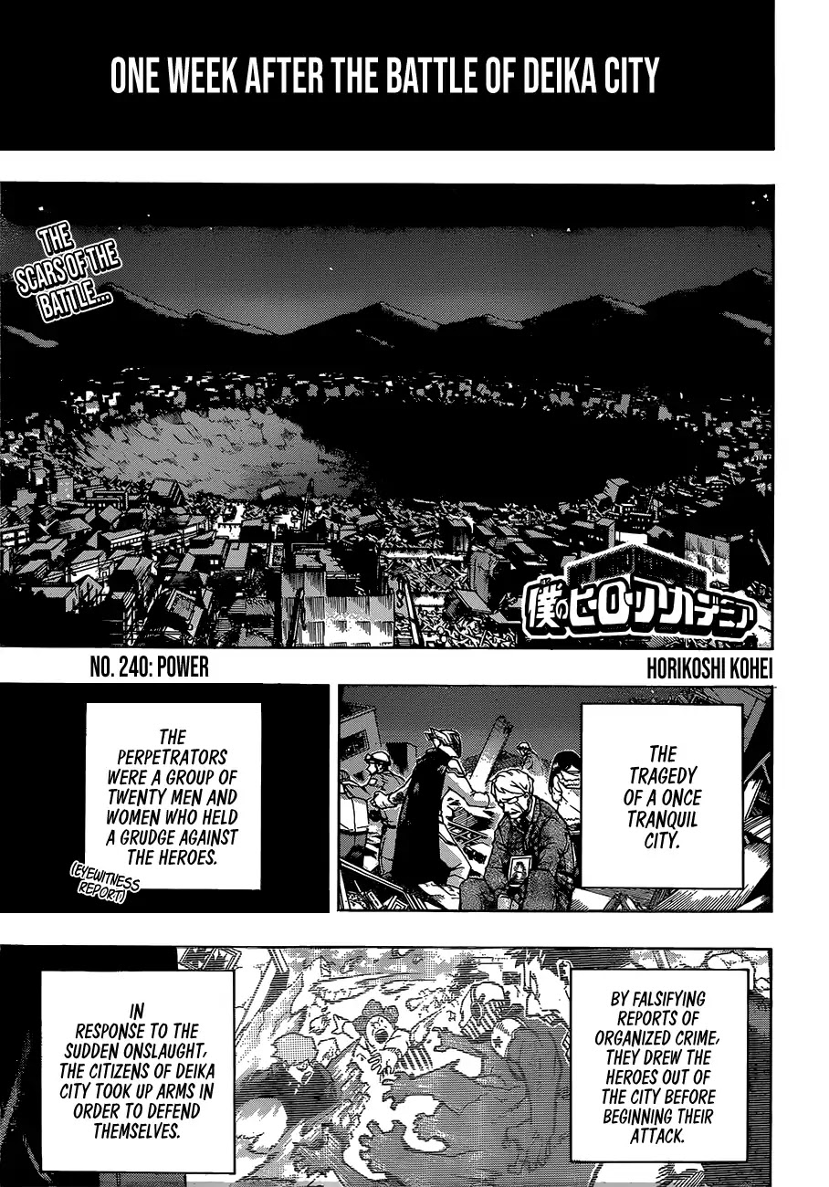 Boku no Hero Academia Chapter 240 page 1 - Chapter 240: Power
