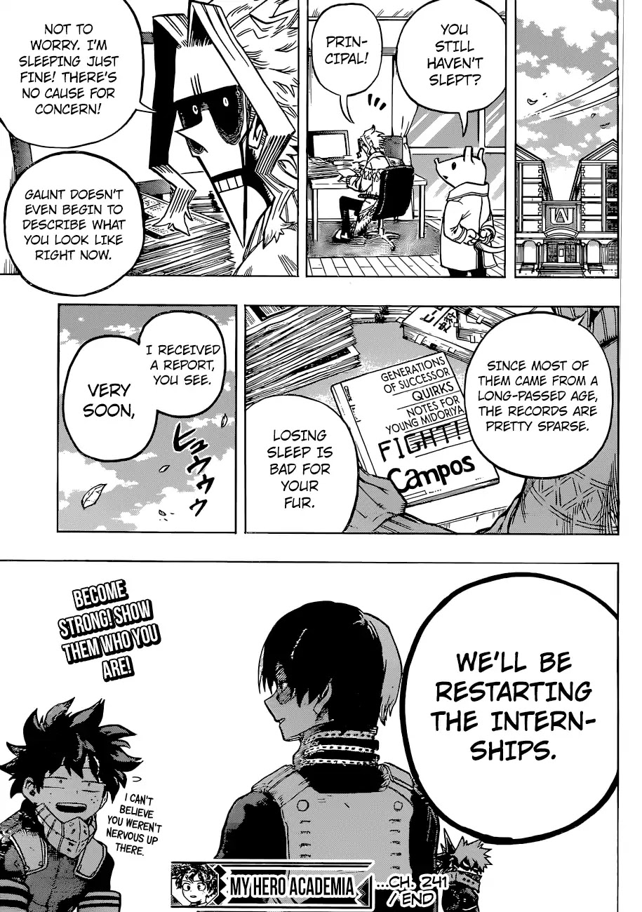 Boku no Hero Academia Chapter 241 page 18 - Chapter 241: Answer! The Interviews
