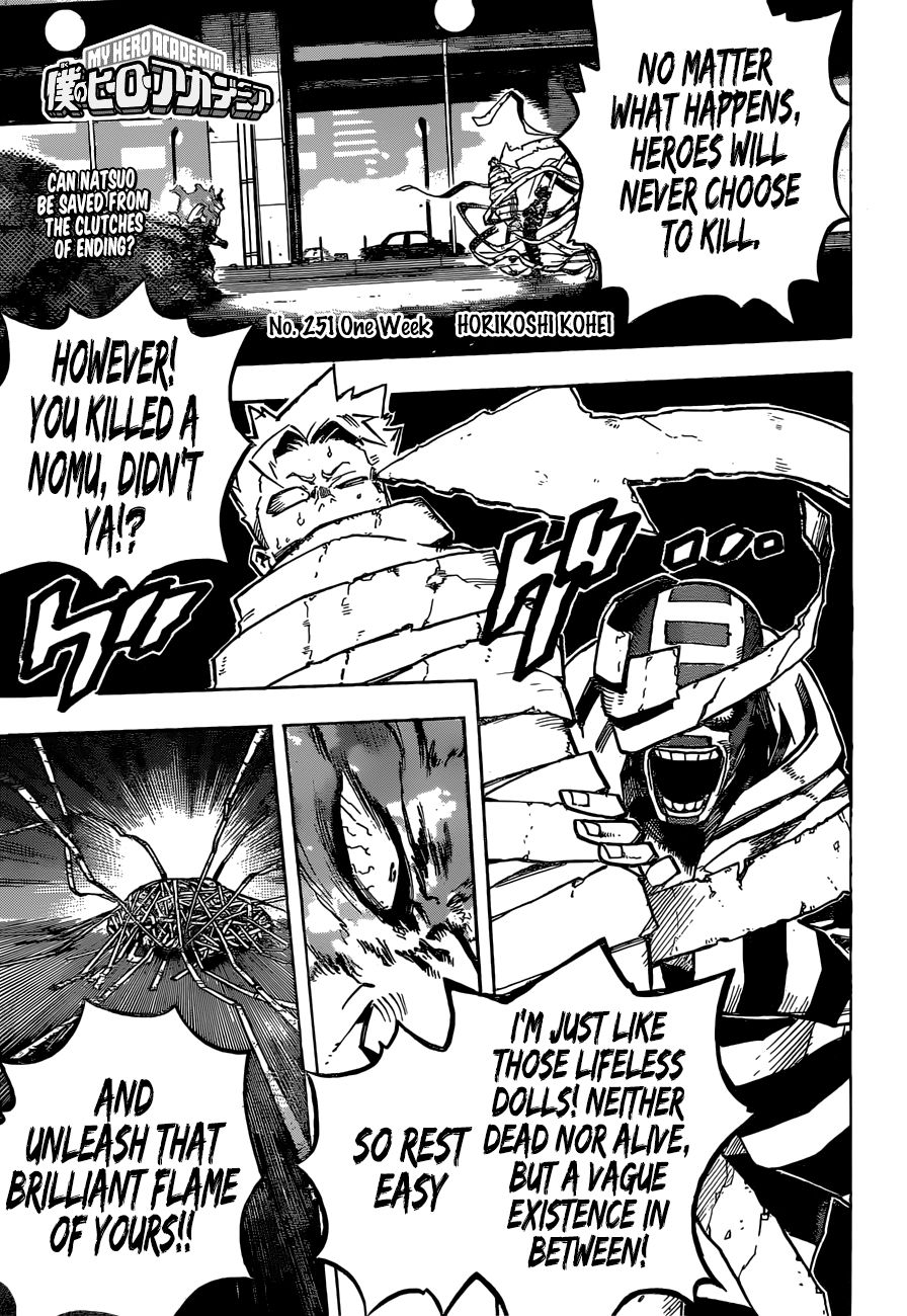 Boku no Hero Academia Chapter 251 page 1 - Chapter 251: One Week