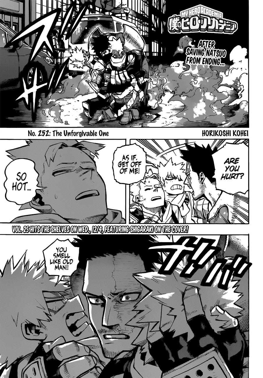 Boku no Hero Academia Chapter 252 page 1 - Chapter 252: The Unforgivable One