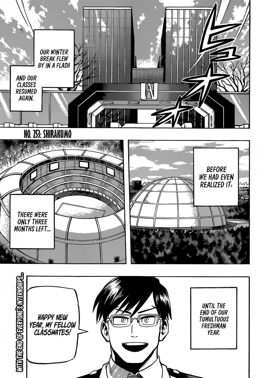 Boku no Hero Academia Chapter 253 page 3 - Chapter 253: Shirakumo