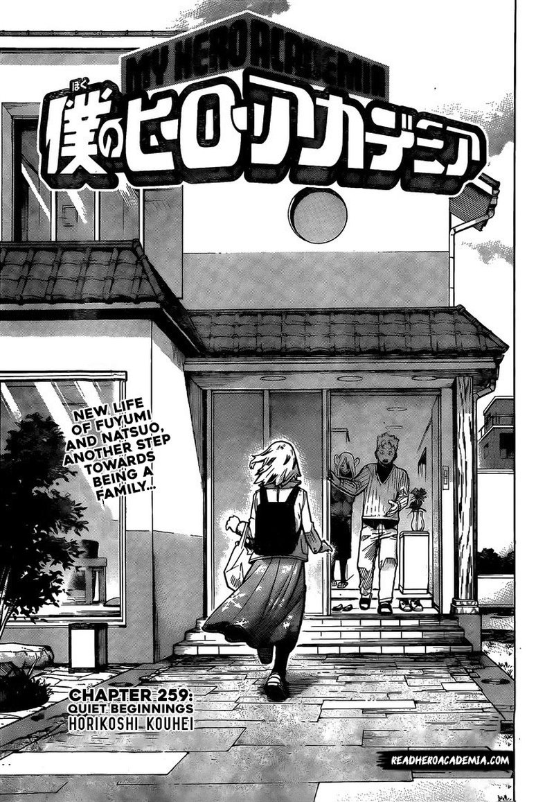 Boku no Hero Academia Chapter 259 page 1 - Chapter 259: Quiet Beginnings