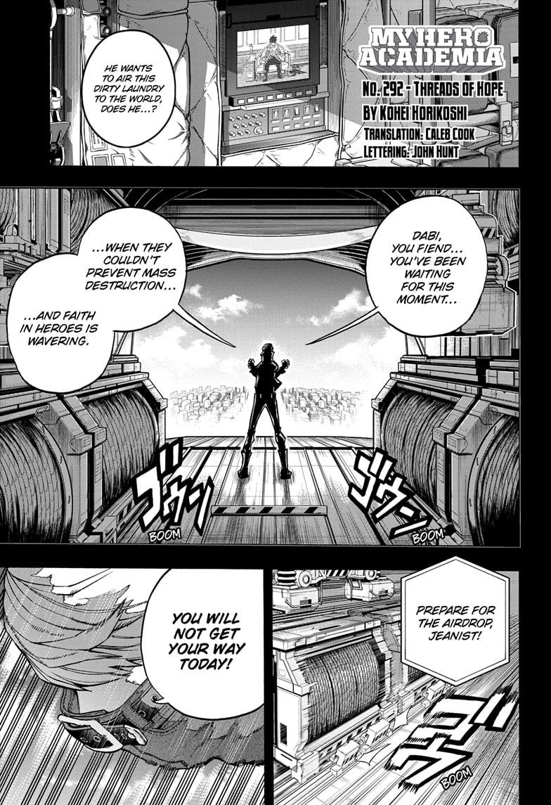 Boku no Hero Academia Chapter 292 page 1 - Chapter 292