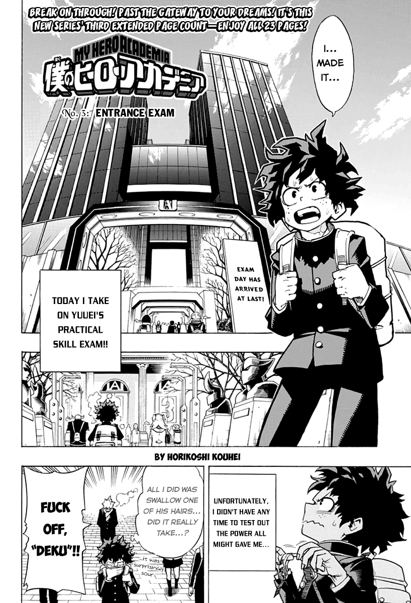 Boku no Hero Academia Chapter 3 page 2 - Chapter 3: Entrance Exam