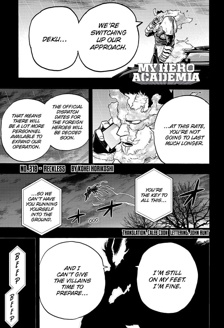 Boku no Hero Academia Chapter 318 page 1 - Chapter 318