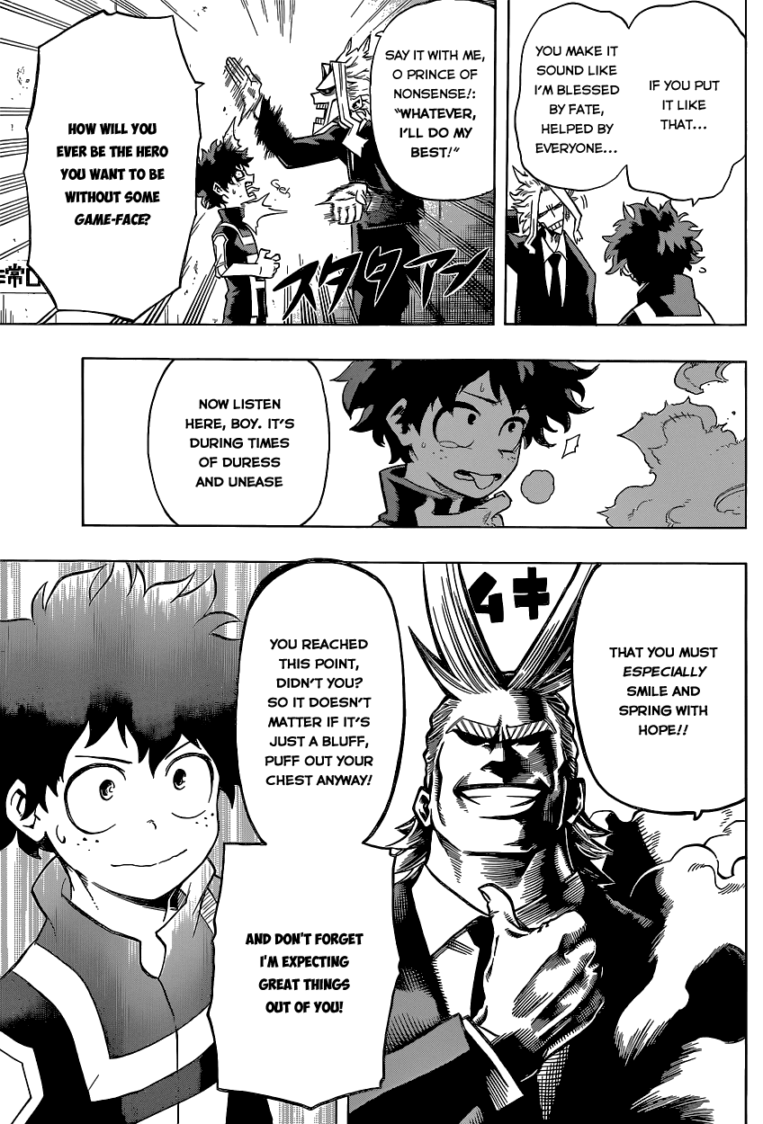 Boku no Hero Academia Chapter 32 page 18 - Chapter 32: Smile, Oh Prince of the World of Nonsense!