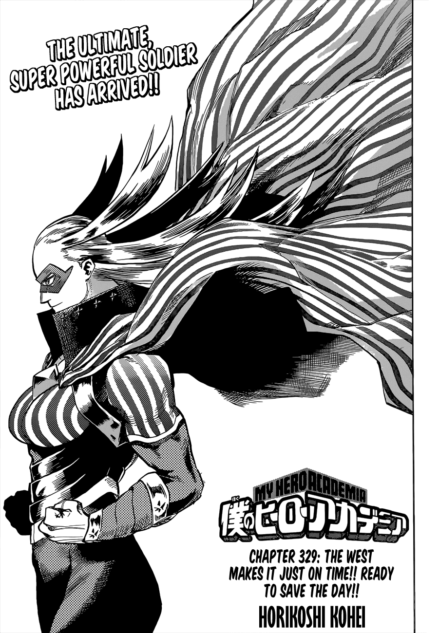 Boku no Hero Academia Chapter 329 page 1 - Chapter 329: The West makes it just in time!! Ready to save the day!!