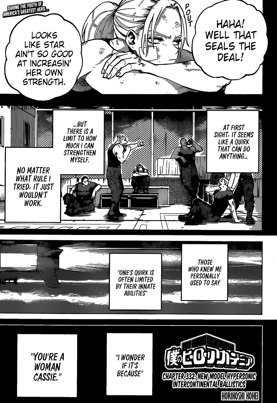 Boku no Hero Academia Chapter 332 page 1 - Chapter 332: New Model Hypersonic Intercontinental Ballistics