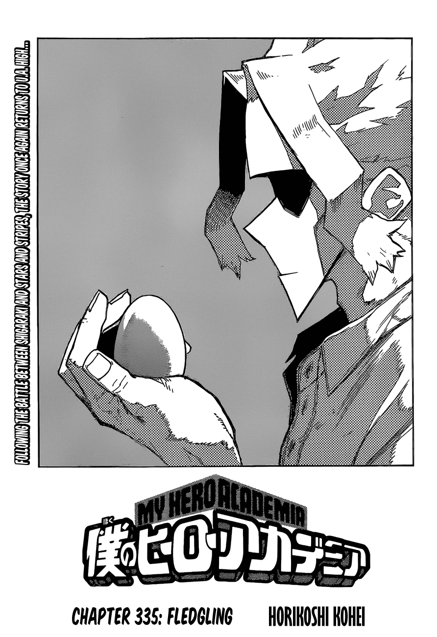 Boku no Hero Academia Chapter 335 page 1 - Chapter 335: Fledgling