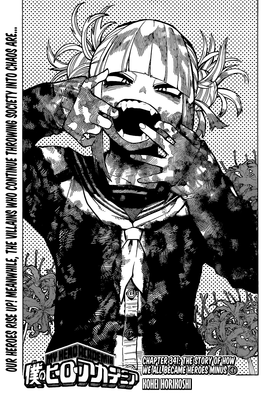 Boku no Hero Academia Chapter 341 page 1 - Chapter 341: The Story of how We All Became Heroes Minus ①