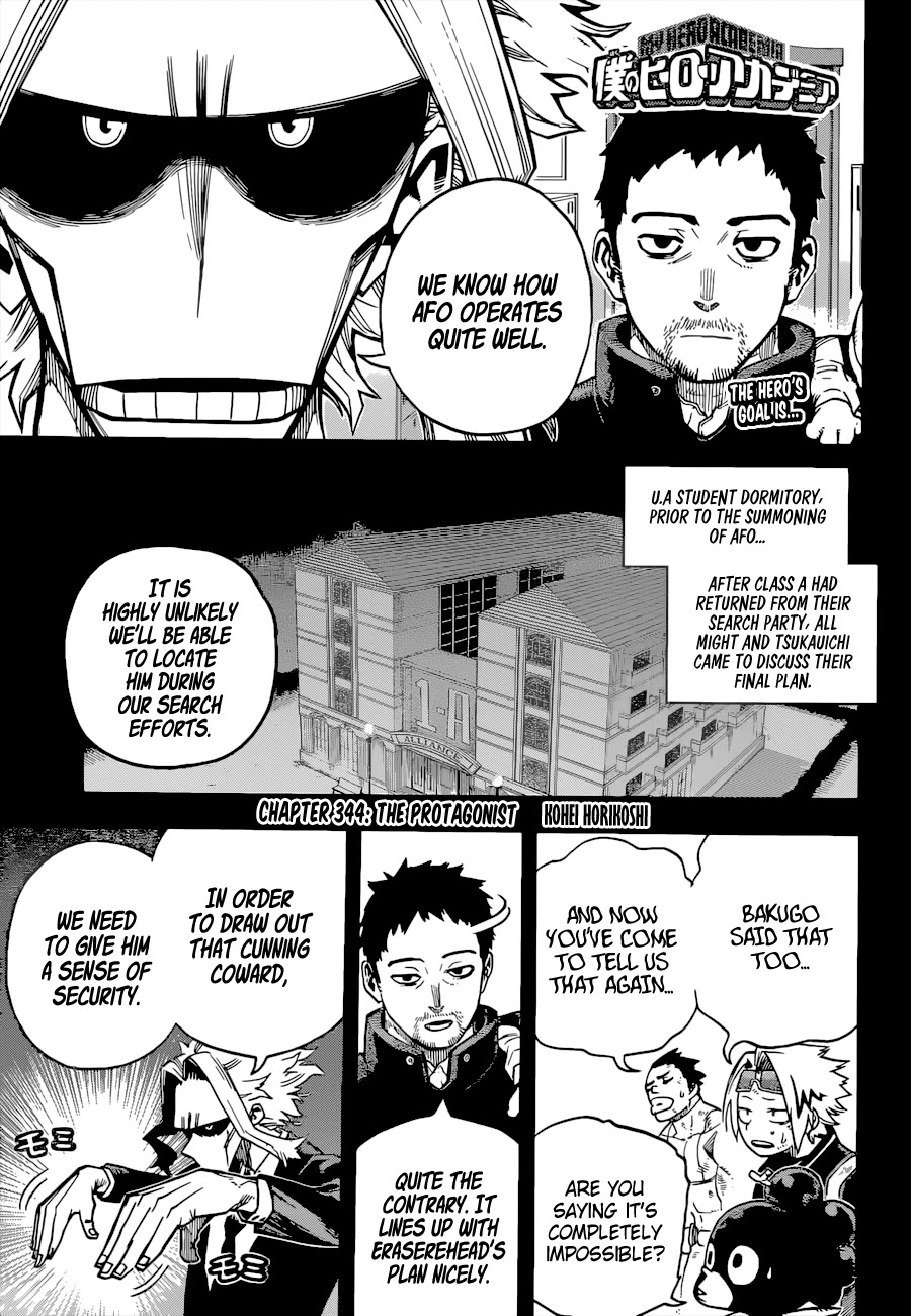Boku no Hero Academia Chapter 344 page 1 - Chapter 344: The Protagonist