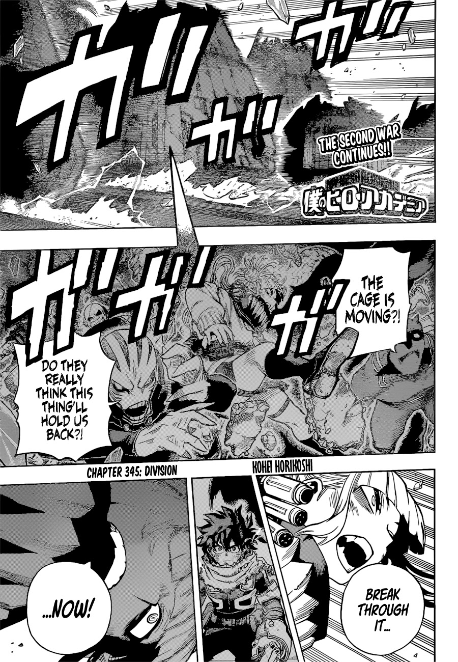 Boku no Hero Academia Chapter 345 page 1 - Chapter 345: Division