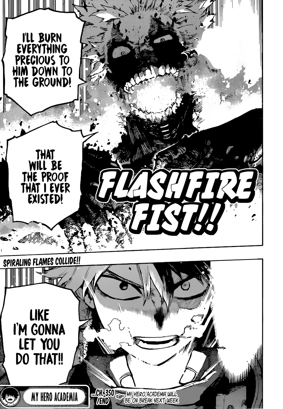 Boku no Hero Academia Chapter 350 page 18 - Chapter 350: Flames