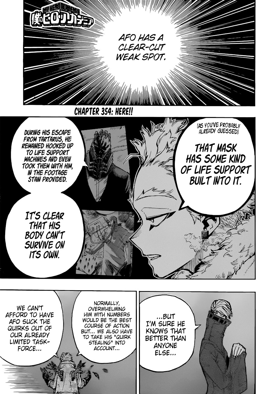 Boku no Hero Academia Chapter 354 page 1 - Chapter 354: Here!!