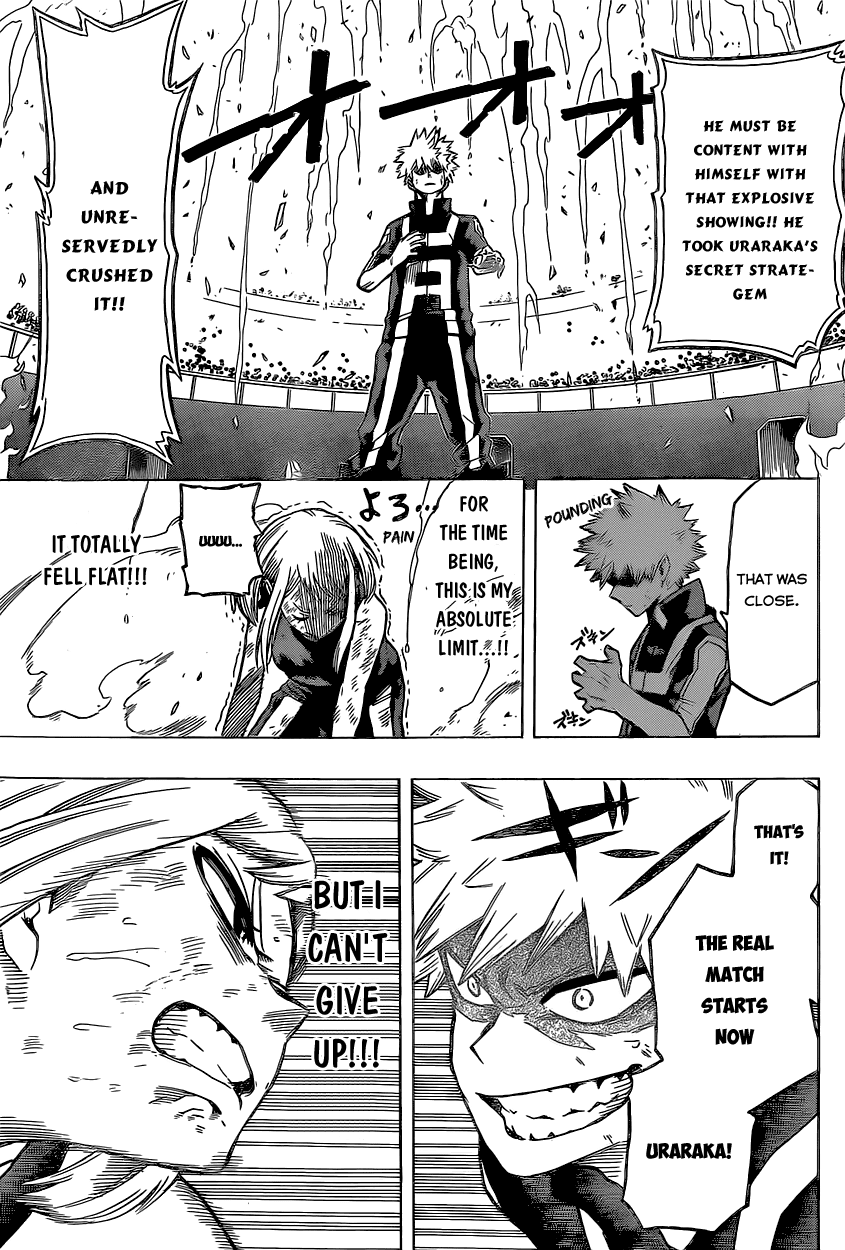 Boku no Hero Academia Chapter 36 page 19 - Chapter 36: Bakugou Vs. Uraraka