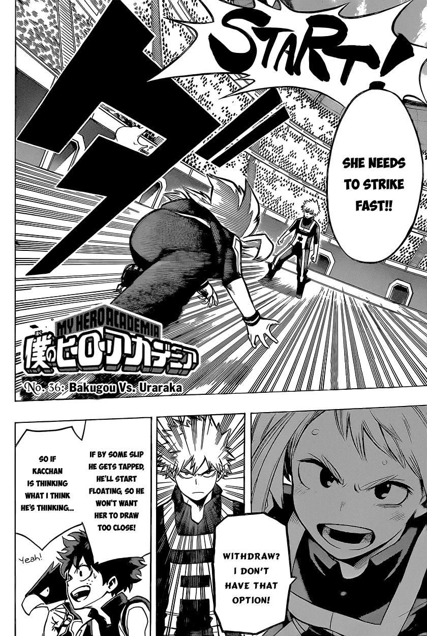 Boku no Hero Academia Chapter 36 page 5 - Chapter 36: Bakugou Vs. Uraraka
