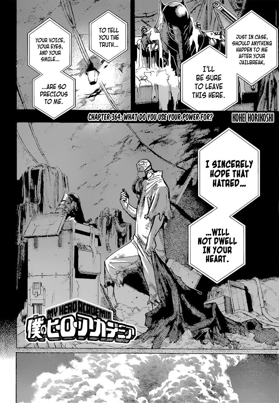 Boku no Hero Academia Chapter 364 page 3 - Chapter 364: What Do You Use Your Power For?
