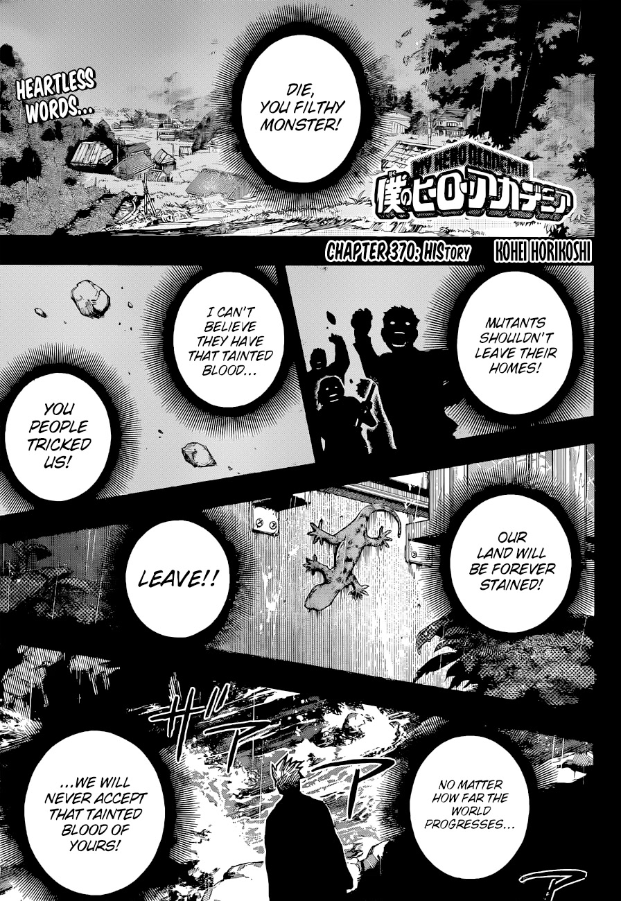 Boku no Hero Academia Chapter 370 page 1 - Chapter 370: HIStory