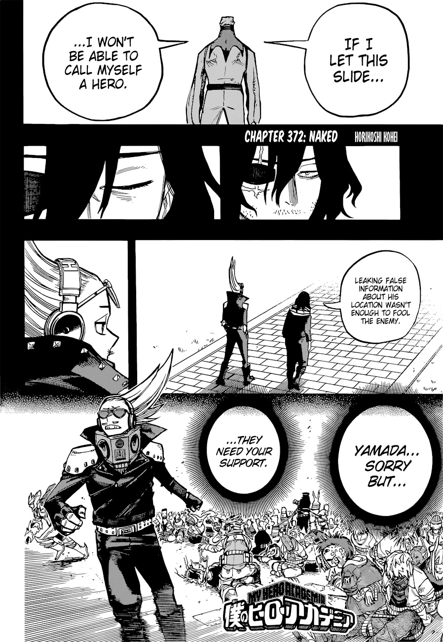 Boku no Hero Academia Chapter 372 page 3 - Chapter 372: Naked