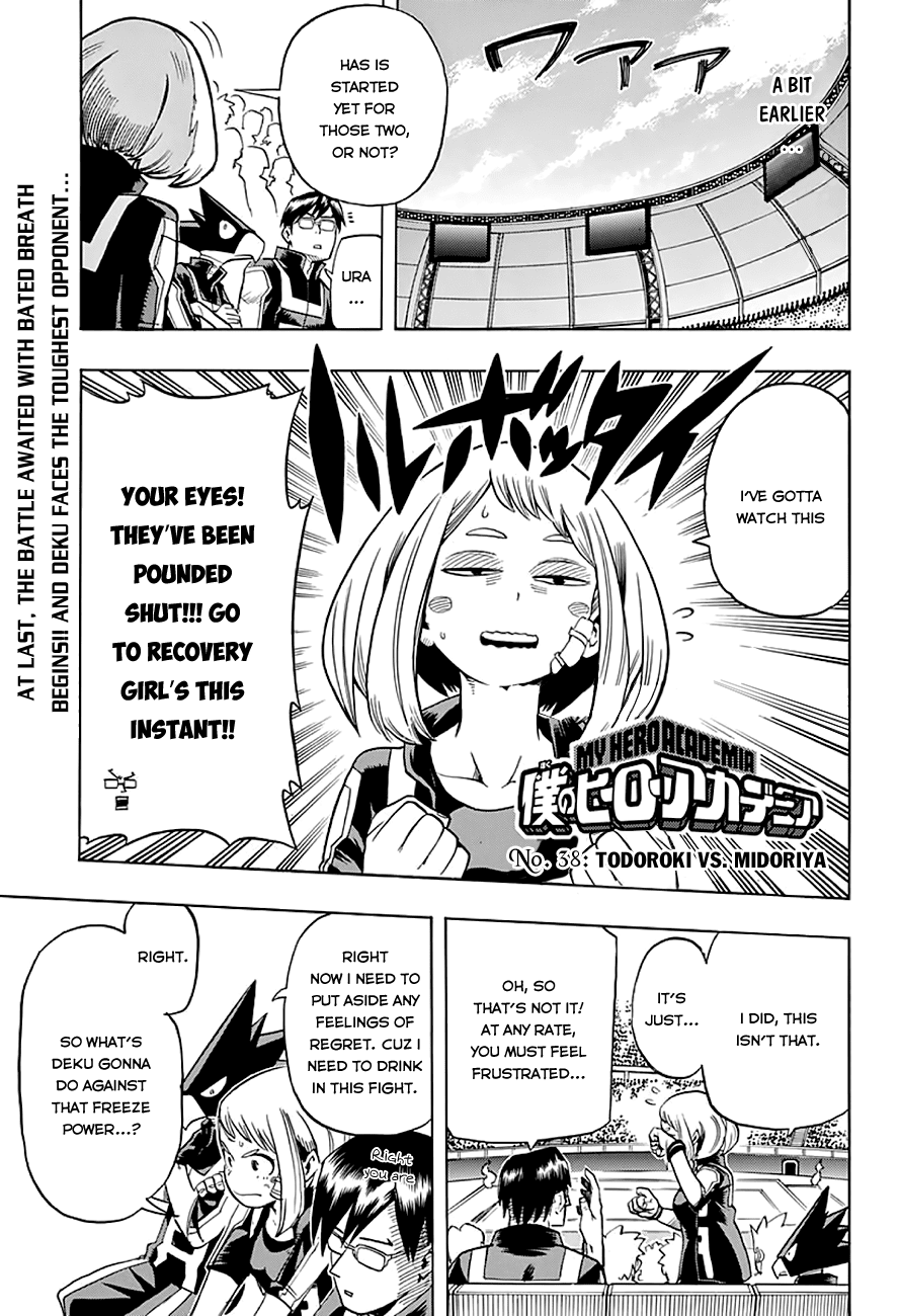 Boku no Hero Academia Chapter 38 page 2 - Chapter 38: Todoroki Vs. Midoriya