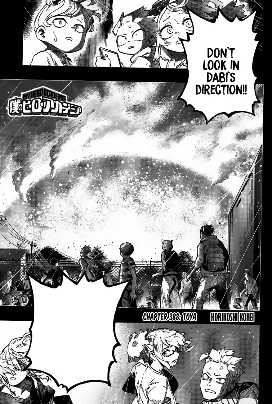 Boku no Hero Academia Chapter 388 page 4 - Chapter 388: Toya