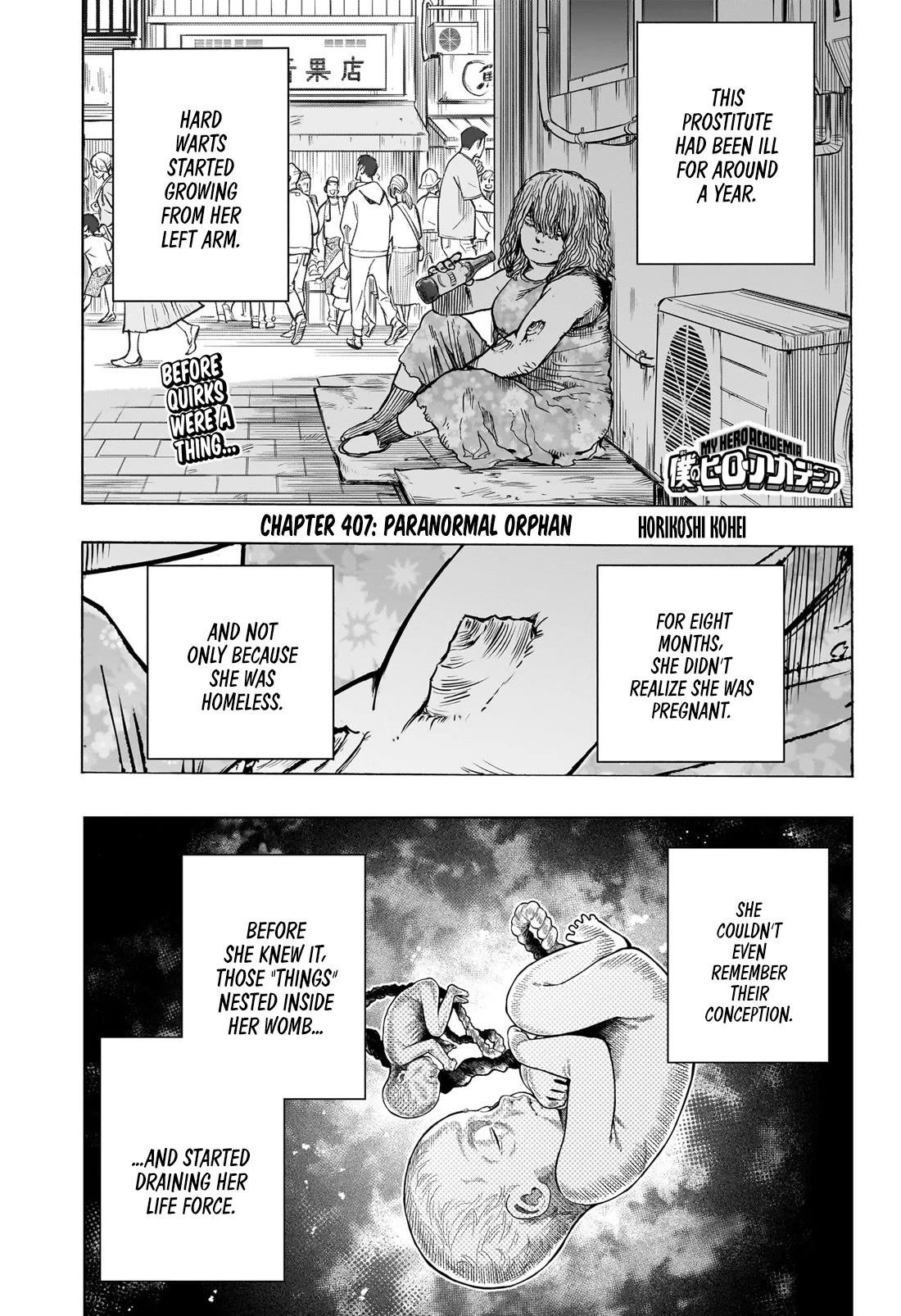 Boku no Hero Academia Chapter 407 page 1 - Chapter 407: Paranormal Orphan