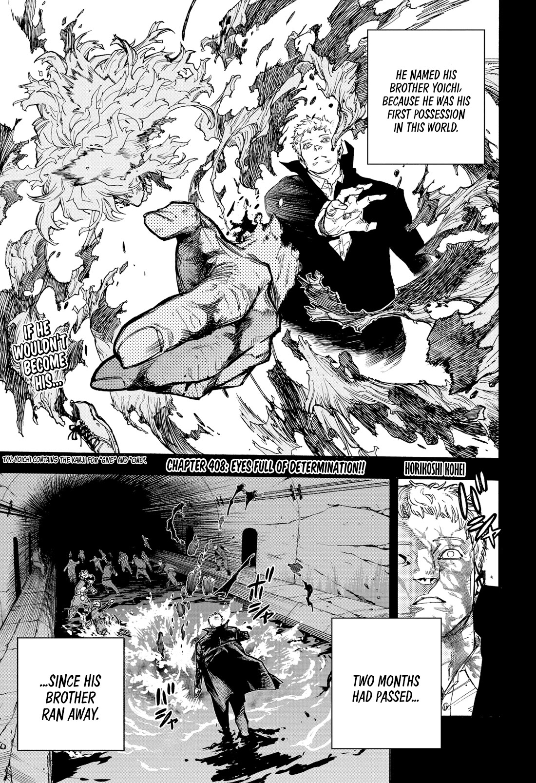 Boku no Hero Academia Chapter 408 page 1 - Chapter 408: Eyes Full of Determination!!