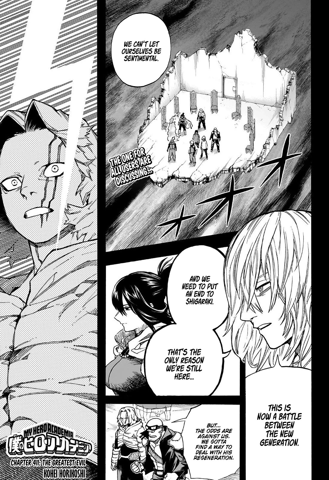 Boku no Hero Academia Chapter 411 page 1 - Chapter 411: The Greatest Evil