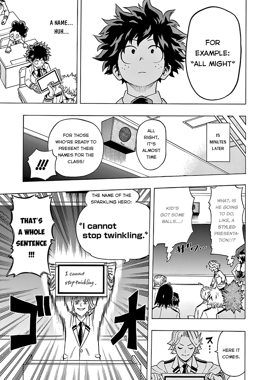 Boku no Hero Academia Chapter 45 page 12 - Chapter 45: A Meeting For Trying Out New Names