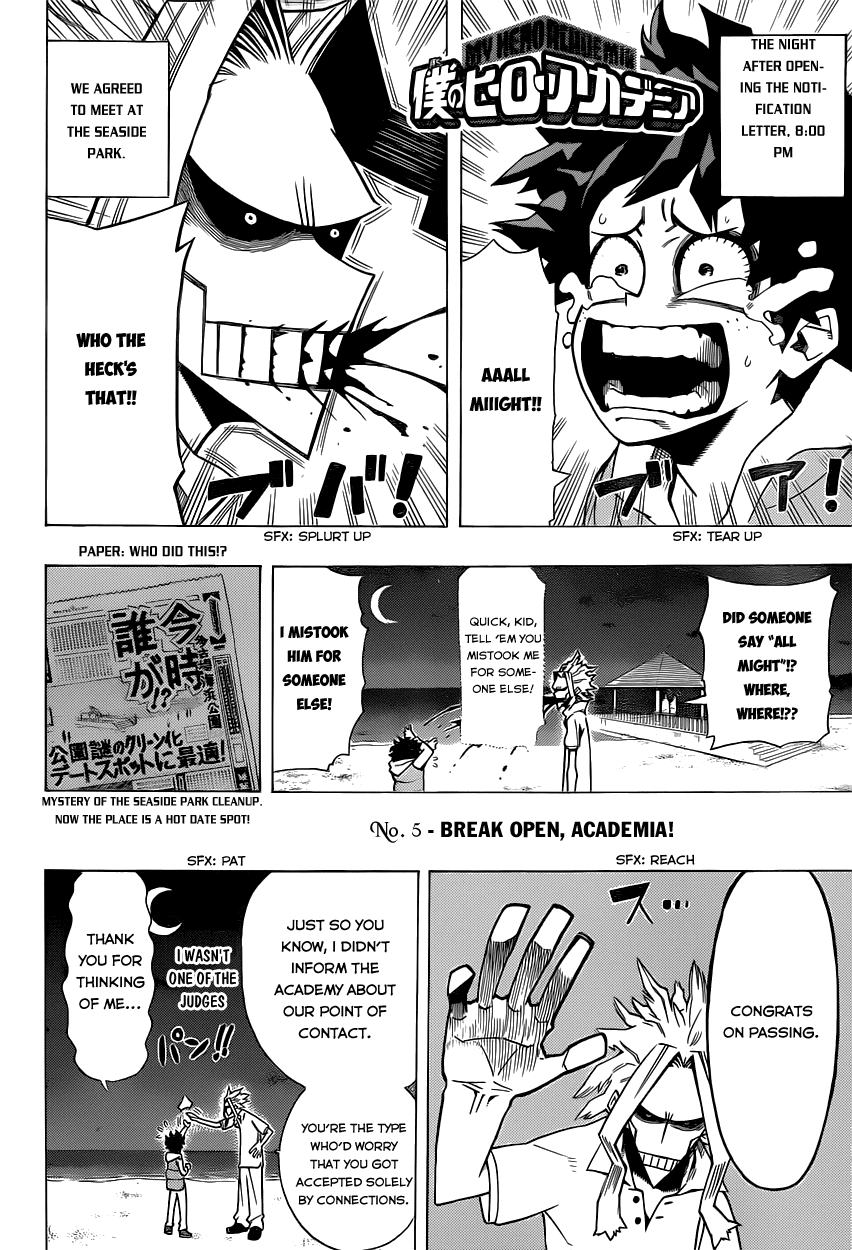 Boku no Hero Academia Chapter 5 page 2 - Chapter 5: Break Open, Academia!