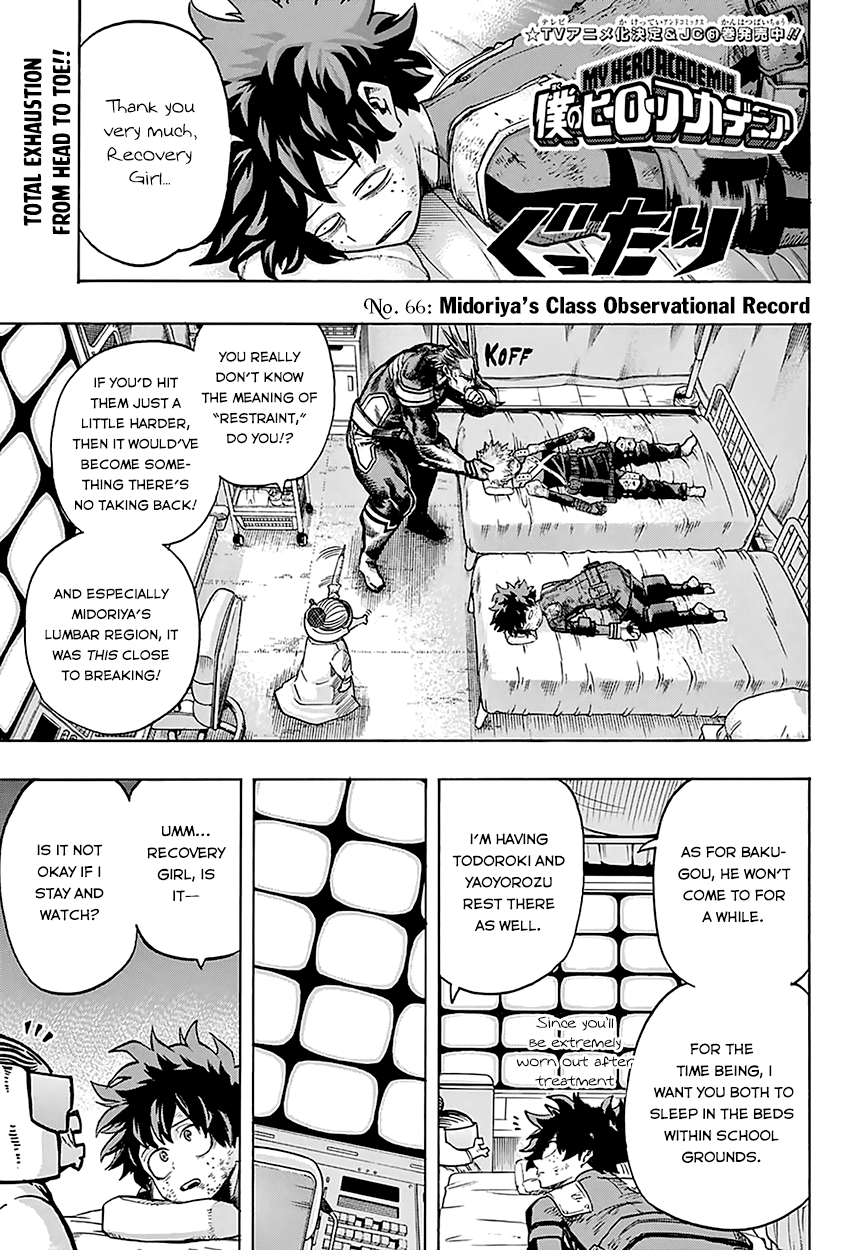 Boku no Hero Academia Chapter 66 page 4 - Chapter 66: Midoriya’s Class Observational Record