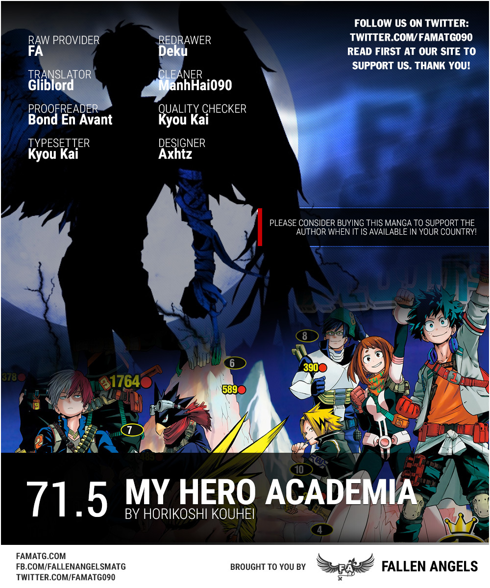 Boku no Hero Academia Chapter 71.5 page 1 - Chapter 71.5: Volume 8 Omake