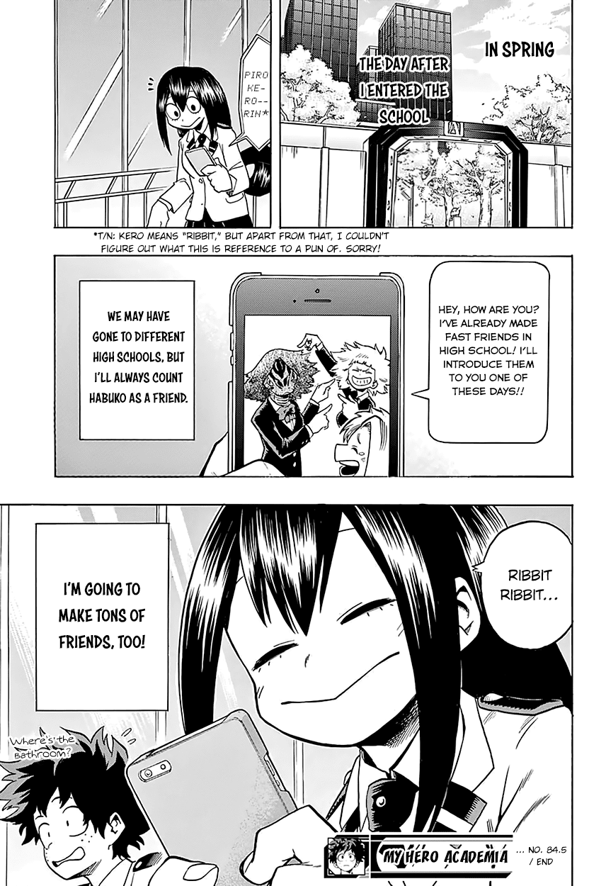 Boku no Hero Academia Chapter 84.5 page 6 - Chapter 84.5: Tsuyu Special