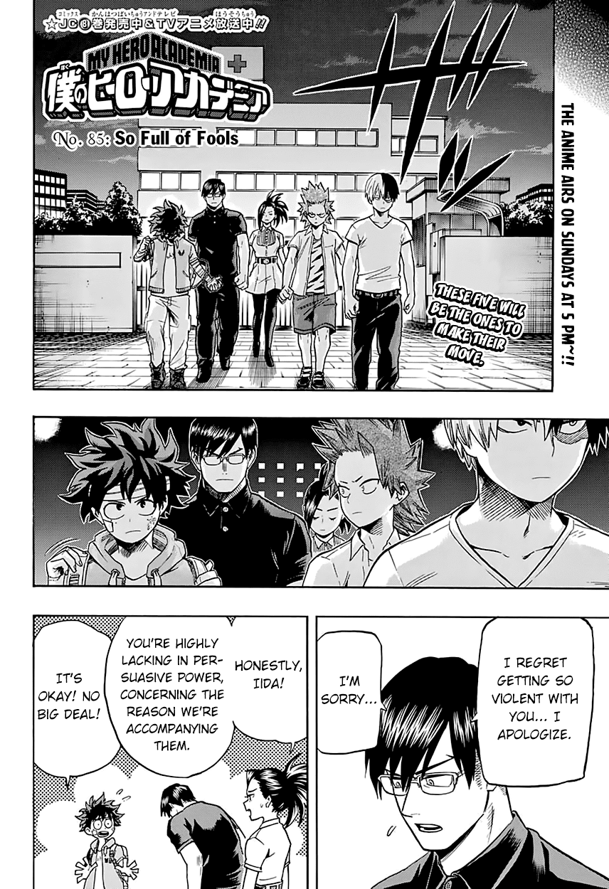 Boku no Hero Academia Chapter 85 page 5 - Chapter 85: So Full of Fools