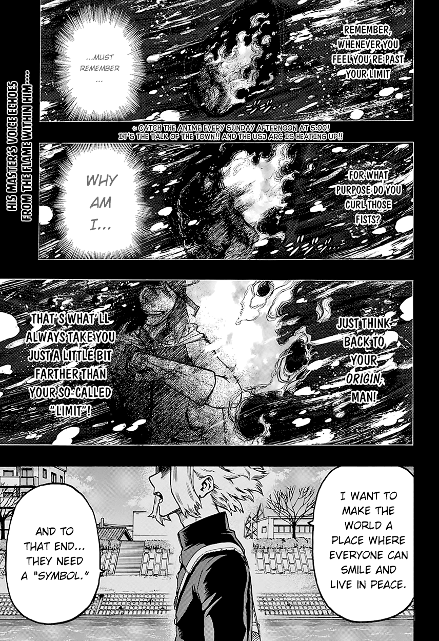 Boku no Hero Academia Chapter 93 page 4 - Chapter 93: The Embers of One For All