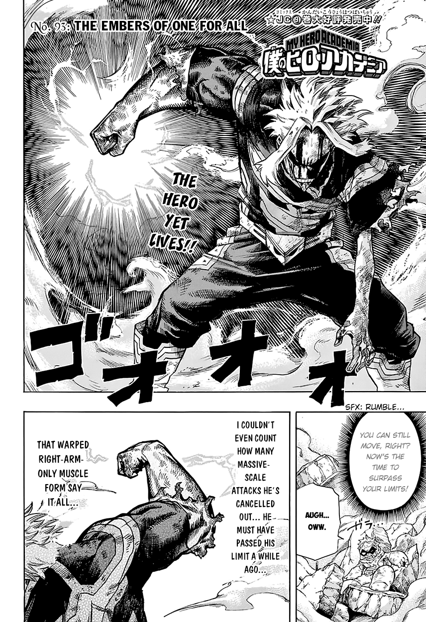Boku no Hero Academia Chapter 93 page 5 - Chapter 93: The Embers of One For All