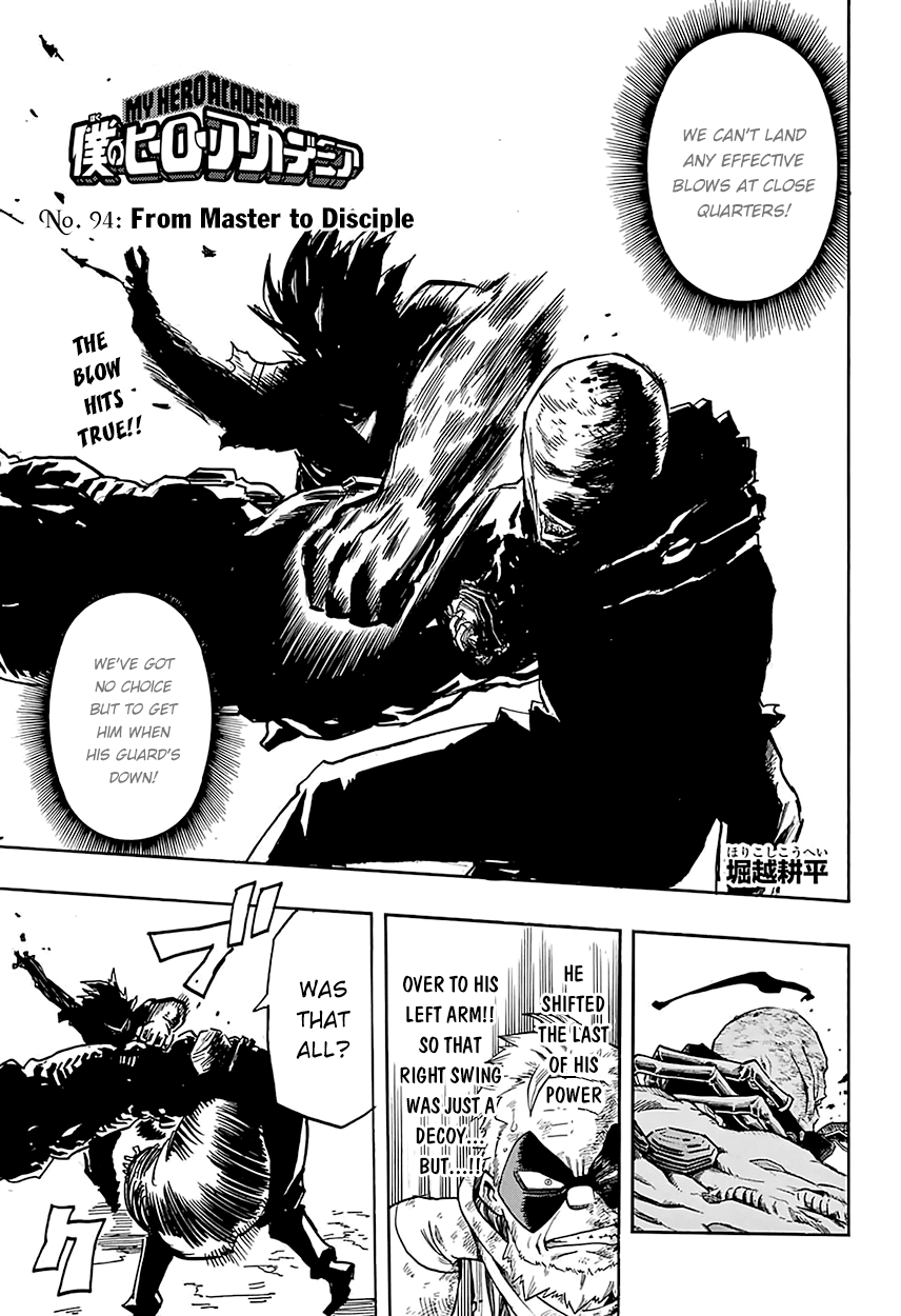 Boku no Hero Academia Chapter 94 page 4 - Chapter 94: From Master to Disciple