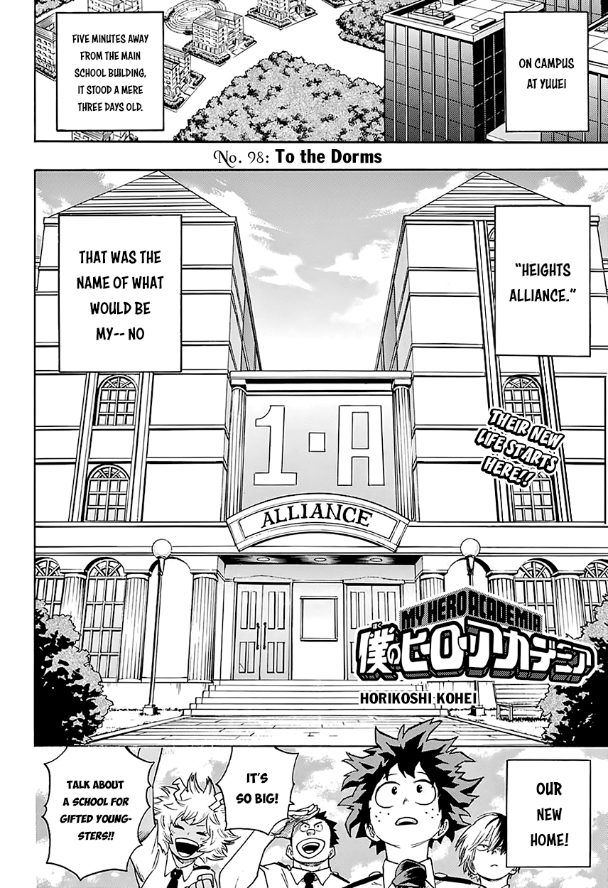 Boku no Hero Academia Chapter 98 page 5 - Chapter 98: To the Dorms